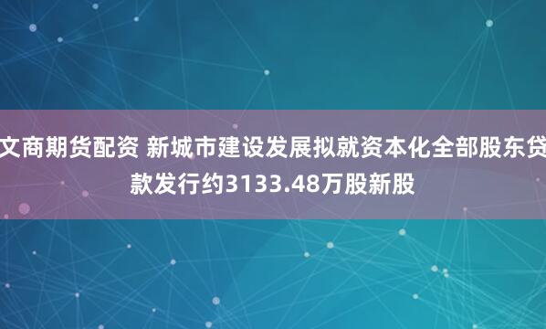 文商期货配资 新城市建设发展拟就资本化全部股东贷款发行约3133.48万股新股