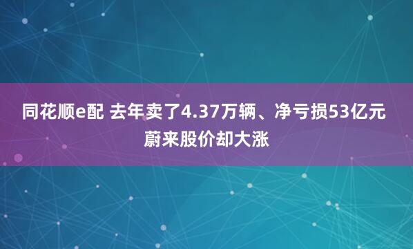 同花顺e配 去年卖了4.37万辆、净亏损53亿元 蔚来股价却大涨