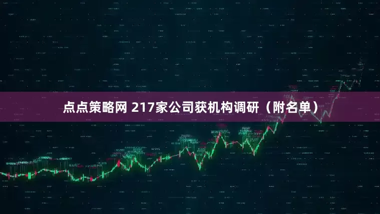 点点策略网 217家公司获机构调研（附名单）