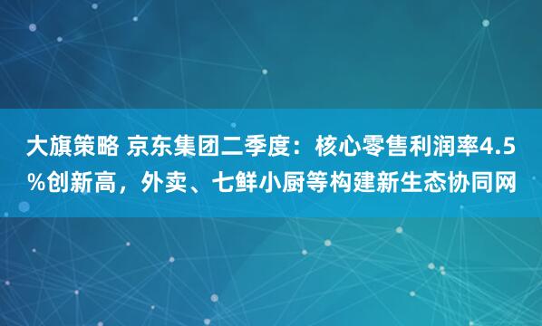 大旗策略 京东集团二季度：核心零售利润率4.5%创新高，外卖、七鲜小厨等构建新生态协同网