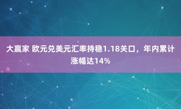 大赢家 欧元兑美元汇率持稳1.18关口，年内累计涨幅达14%